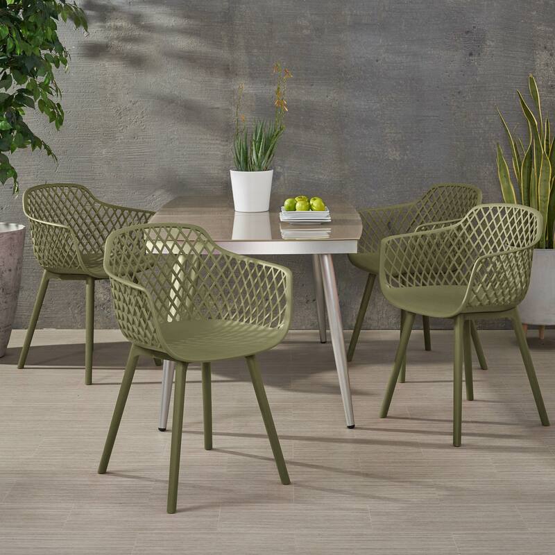 Christopher Knight Home Poppy Outdoor Modern Dining Chair (Set of 2)