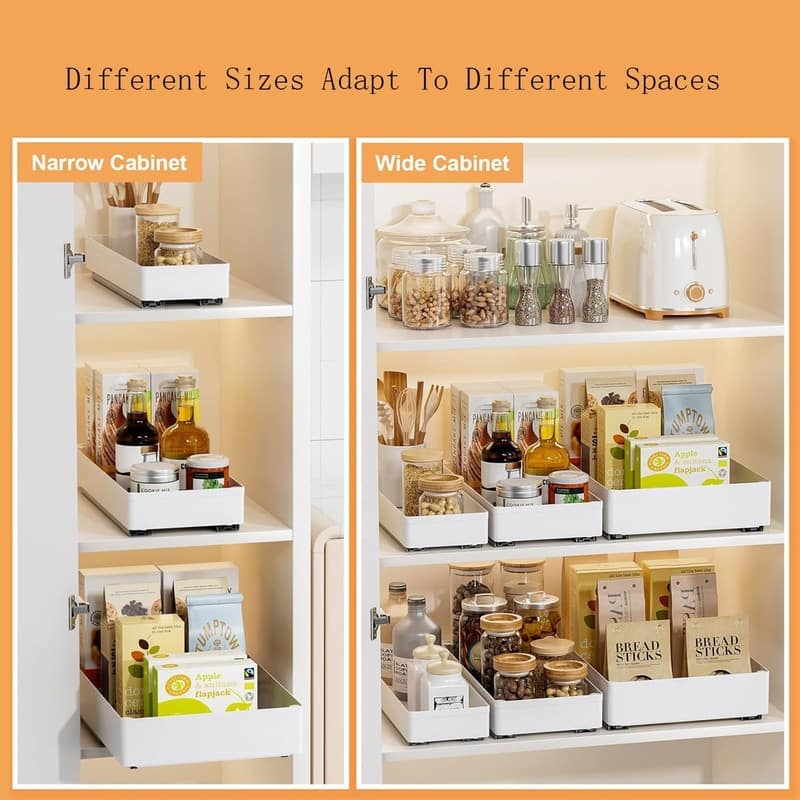 Pull Out Cabinet Organizer, White