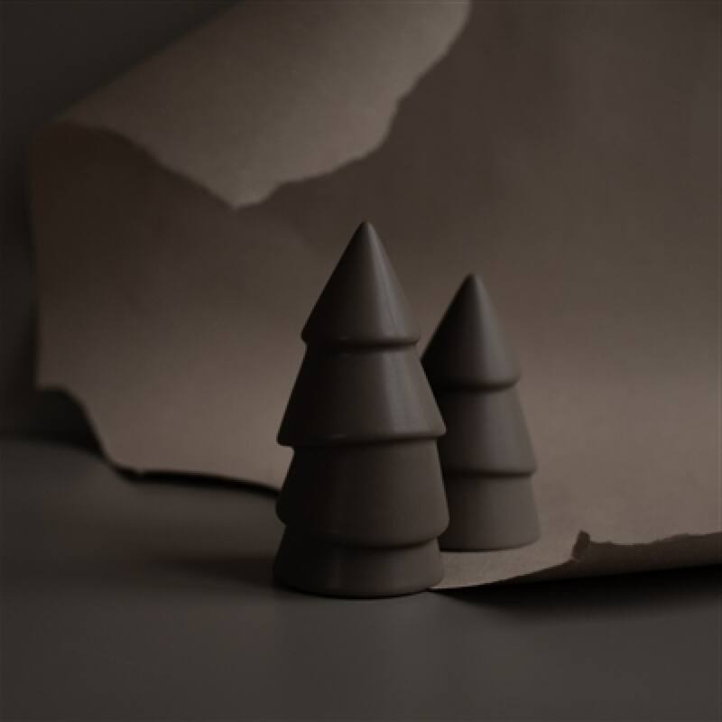 Christmas Tree Tabletop Figurine - 5.5" - Gray