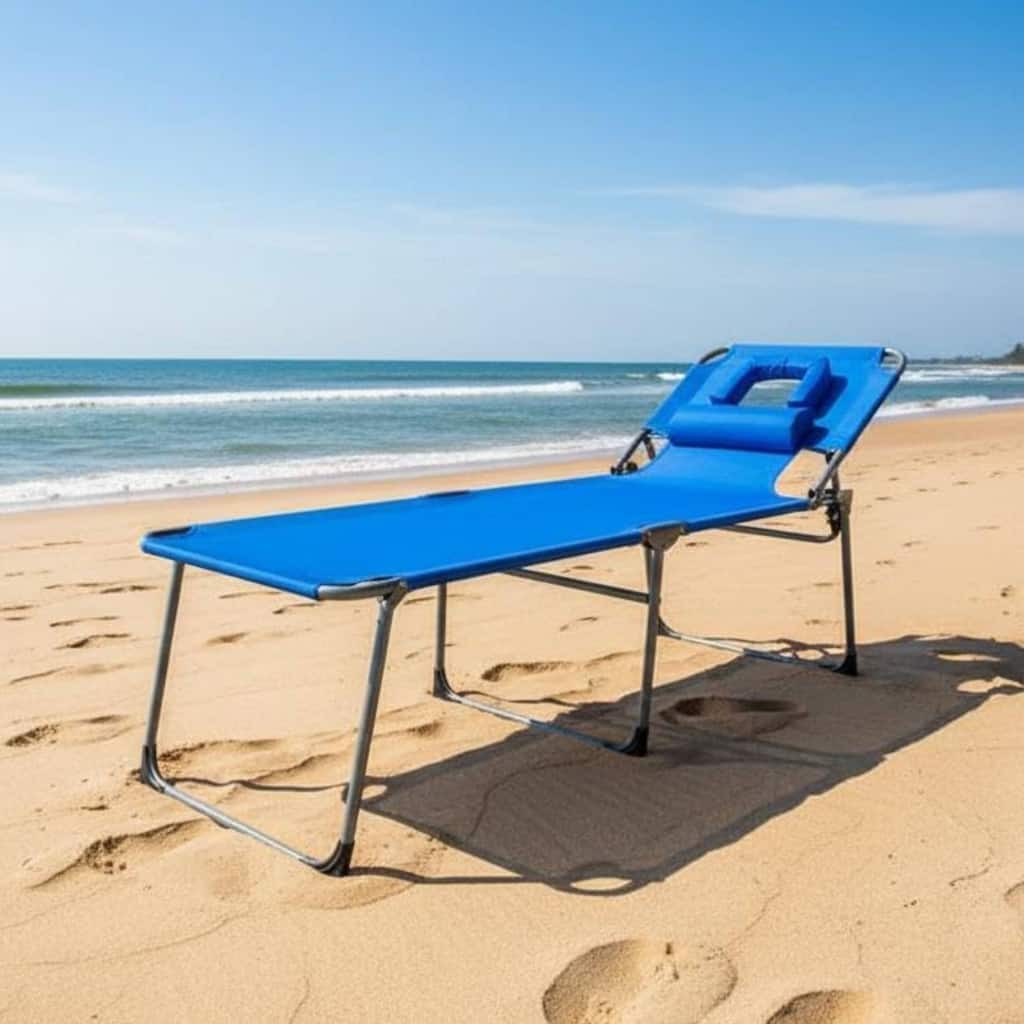 Tanning Chair with Face Hole, Folding Beach Lounge Chair for Outdoor Backyard Poolside,Beach, Patio