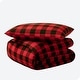 preview thumbnail 50 of 86, Bare Home Cotton Flannel Duvet Cover and Sham Set Buffalo Plaid - Red/Black - Twin - Twin XL