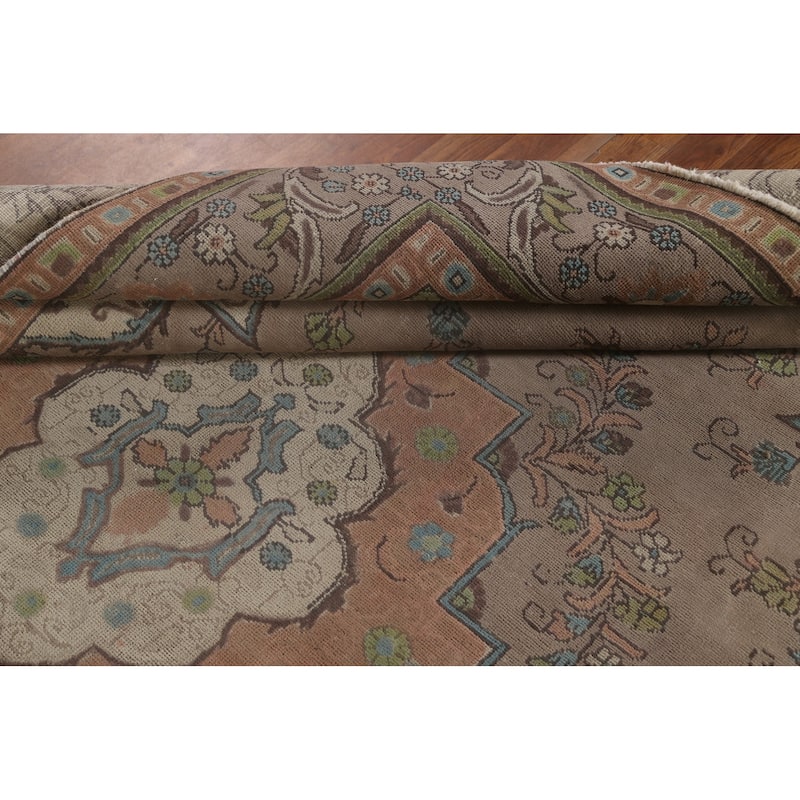 Over-Dyed Tabriz Persian Vintage Area Rug Handmade Wool Carpet - 7'2"x 10'6"
