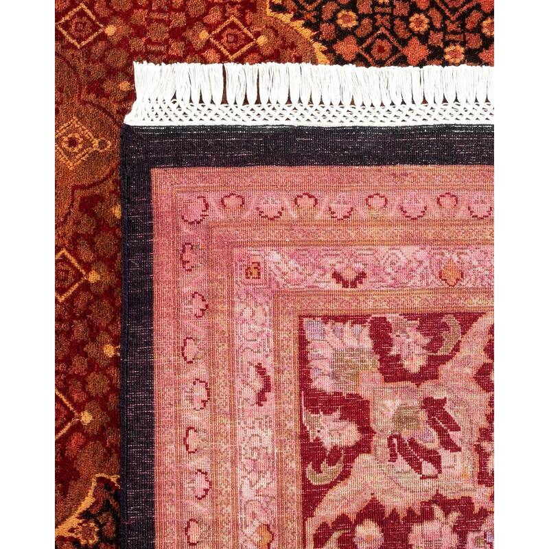 Overton Hand Knotted Wool Vintage Inspired Modern Contemporary Overdyed Red Area Rug - 9' 2" x 12' 3"