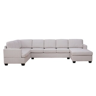 U-Shape Sectional Sofa Set Modern Extra Wide Chaise Living Room Lounge ...