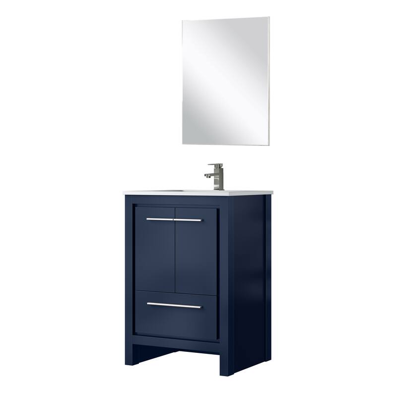 Lafarre Bath Vanity with Quartz Top, Sink, Mirror and Gun Metal Faucet - 24 inch