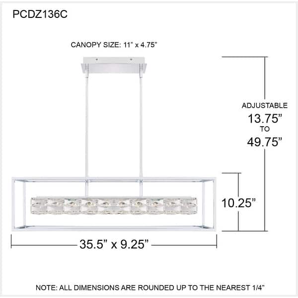 Dazzle Integrated LED Polished Chrome Island Light