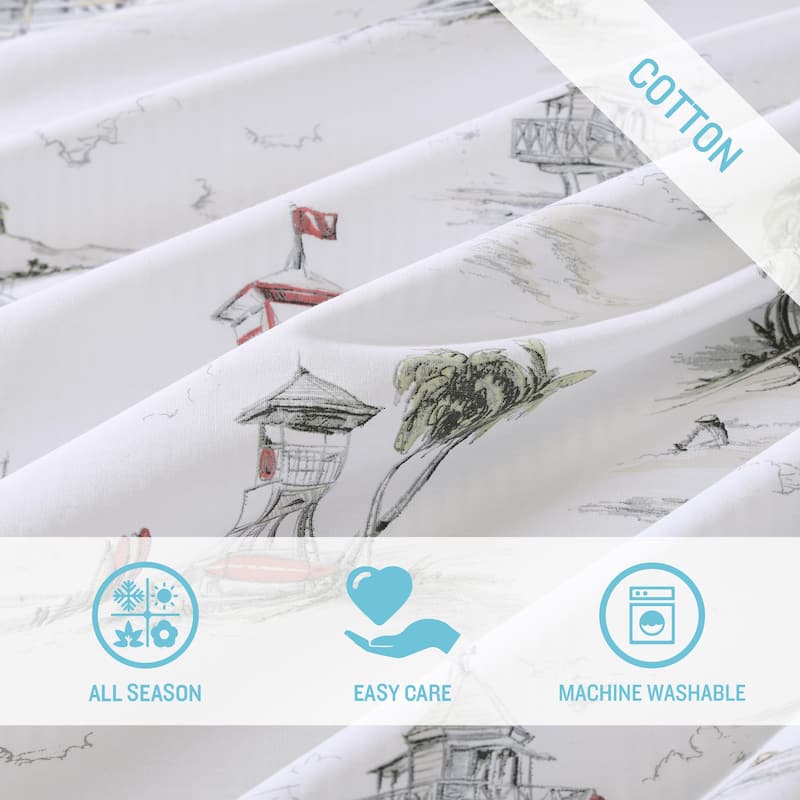 Tommy Bahama Beach Club Grey Cotton Duvet Cover Set
