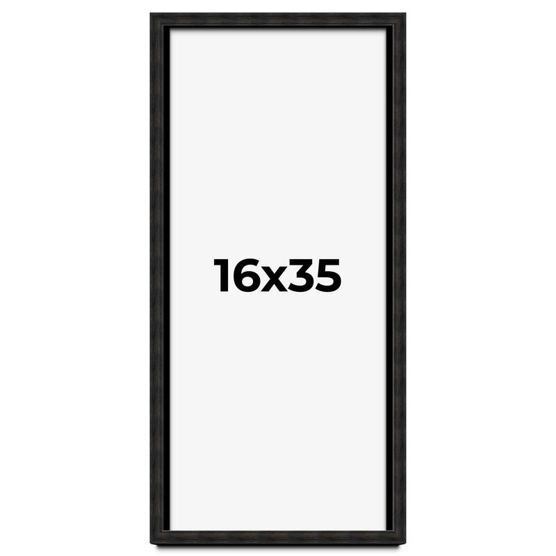 16x35 Shadow Box Black Rustic Barnwood Display Frame | 1.125 Inch