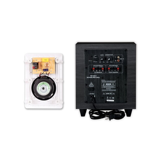 Acoustic Audio HT55 In Wall and In Ceiling Home Theater Surround 5 Speaker Set