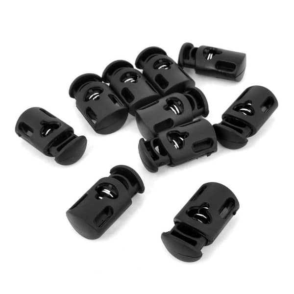 Global Bargains 8mm x 5mm Hole Rope Clamp Bags Tent Cord Locks Stoppers 10 Pcs