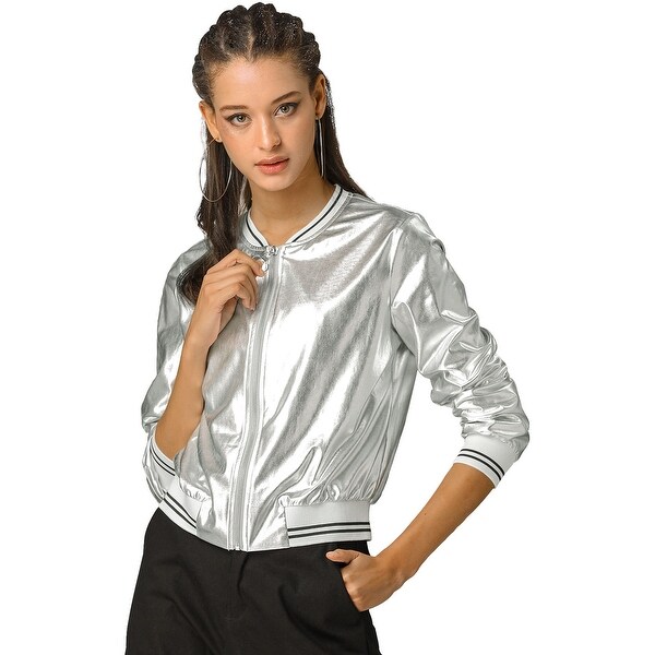 metallic bomber jacket