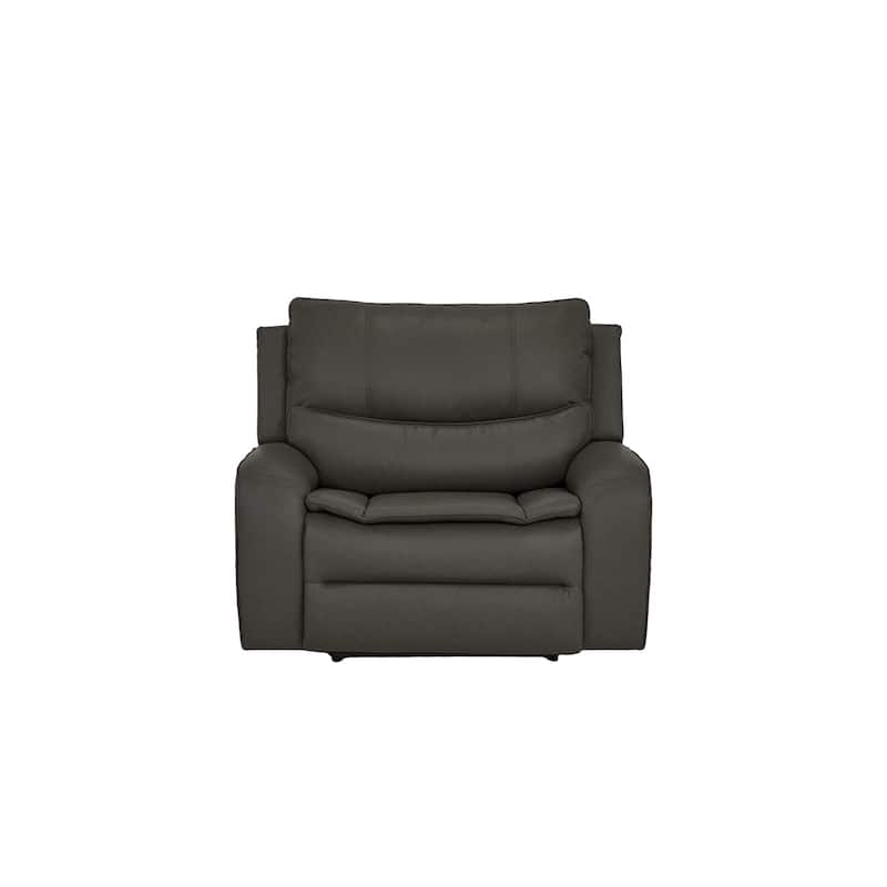 48.5" W Faux Leather Dual-Power Oversized Width Seat Recliner with USB & USB-C Charging, Ajustable Headrest - Grey