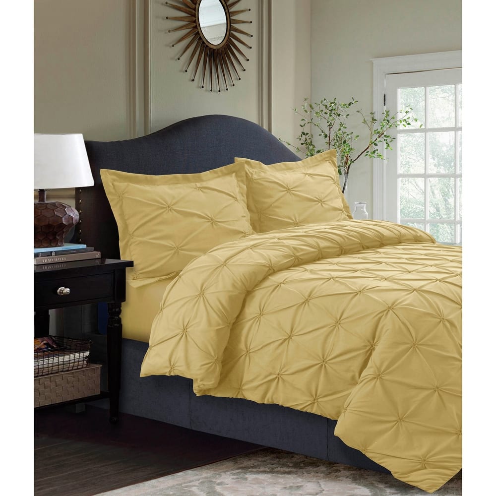Sydney Oversized 3-piece Pintuck Duvet Cover Set
