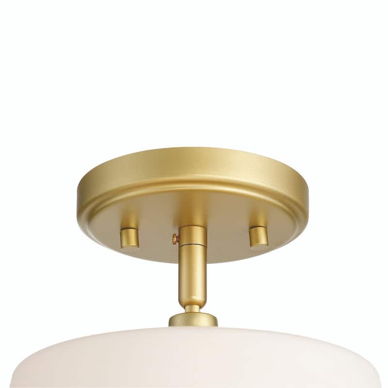 1-light Modern Dimmable Glass Semi Flush Mount Ceiling Lighting
