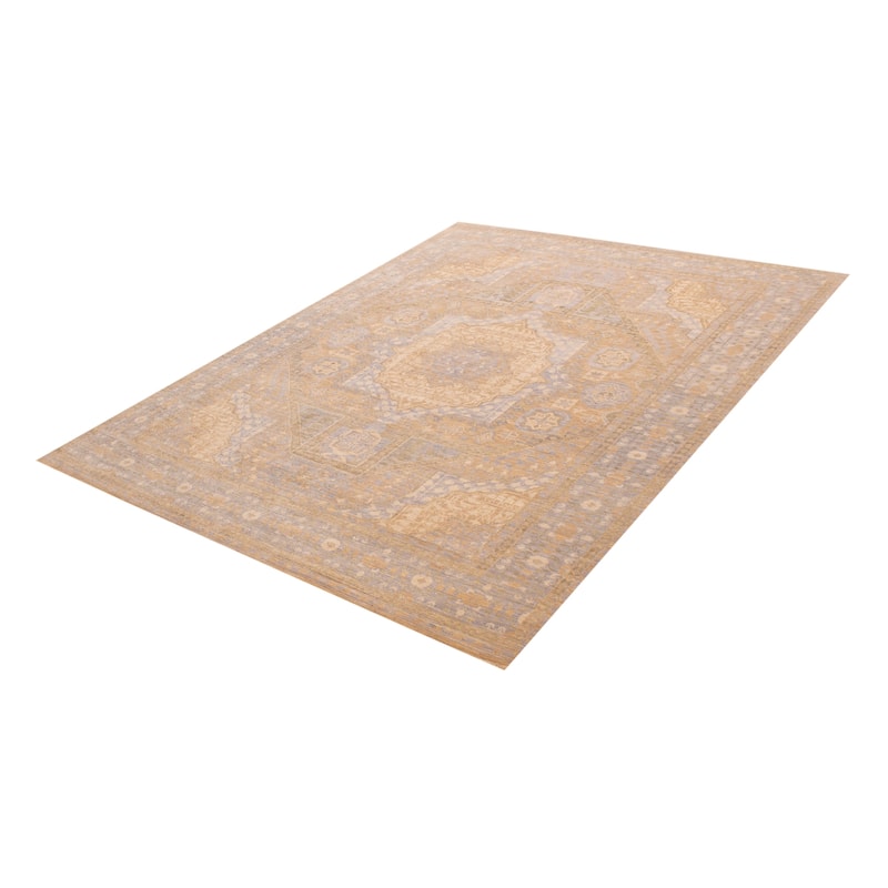 ECARPETGALLERY Hand-knotted Mamluk Tan Wool Rug - 9' 2" x 11' 9"