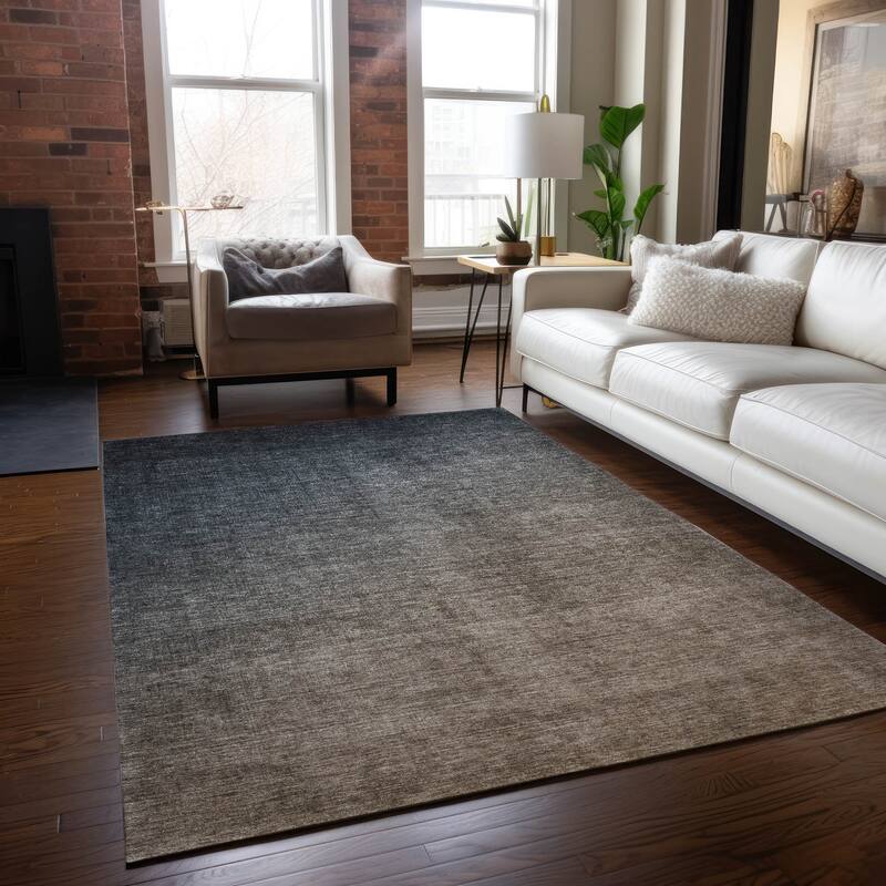 Machine Washable Indoor/ Outdoor Modern Ombre Chantille Rug