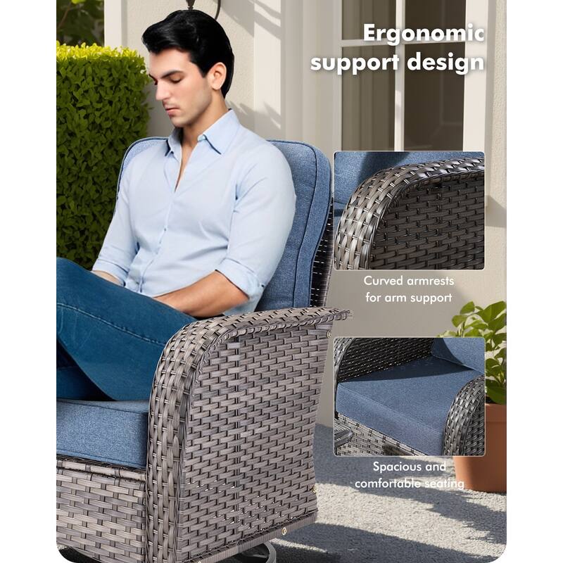 OVIOS 6-Piece Outdoor Wicker Lounge Set