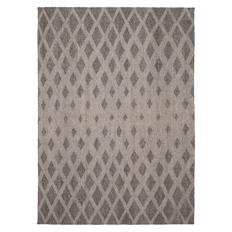 ECARPETGALLERY Flat-Weave Ankara FW Dark Grey Wool Kilim - 5'6 x 7'9 - Dark Grey - 5'6 x 7'9