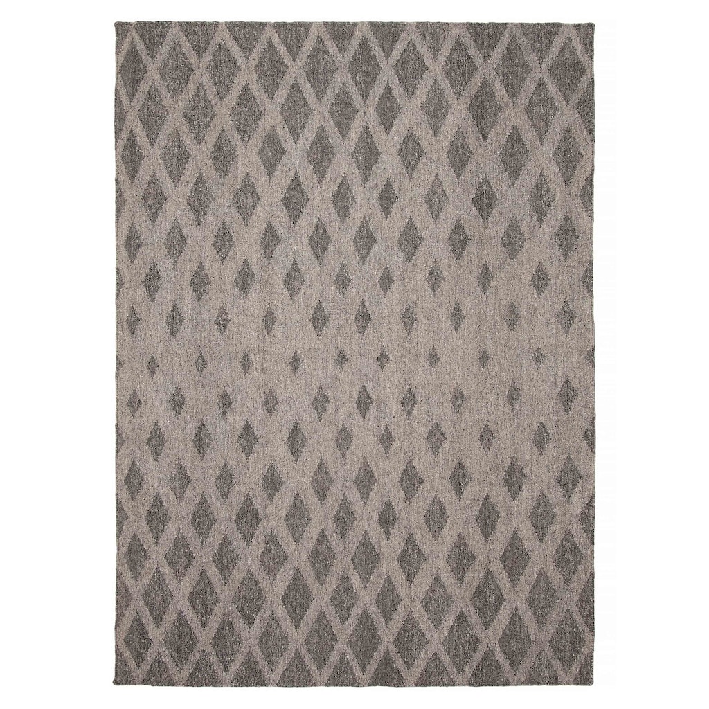 ECARPETGALLERY Flat-Weave Ankara FW Dark Grey Wool Kilim - 5'6 x 7'9