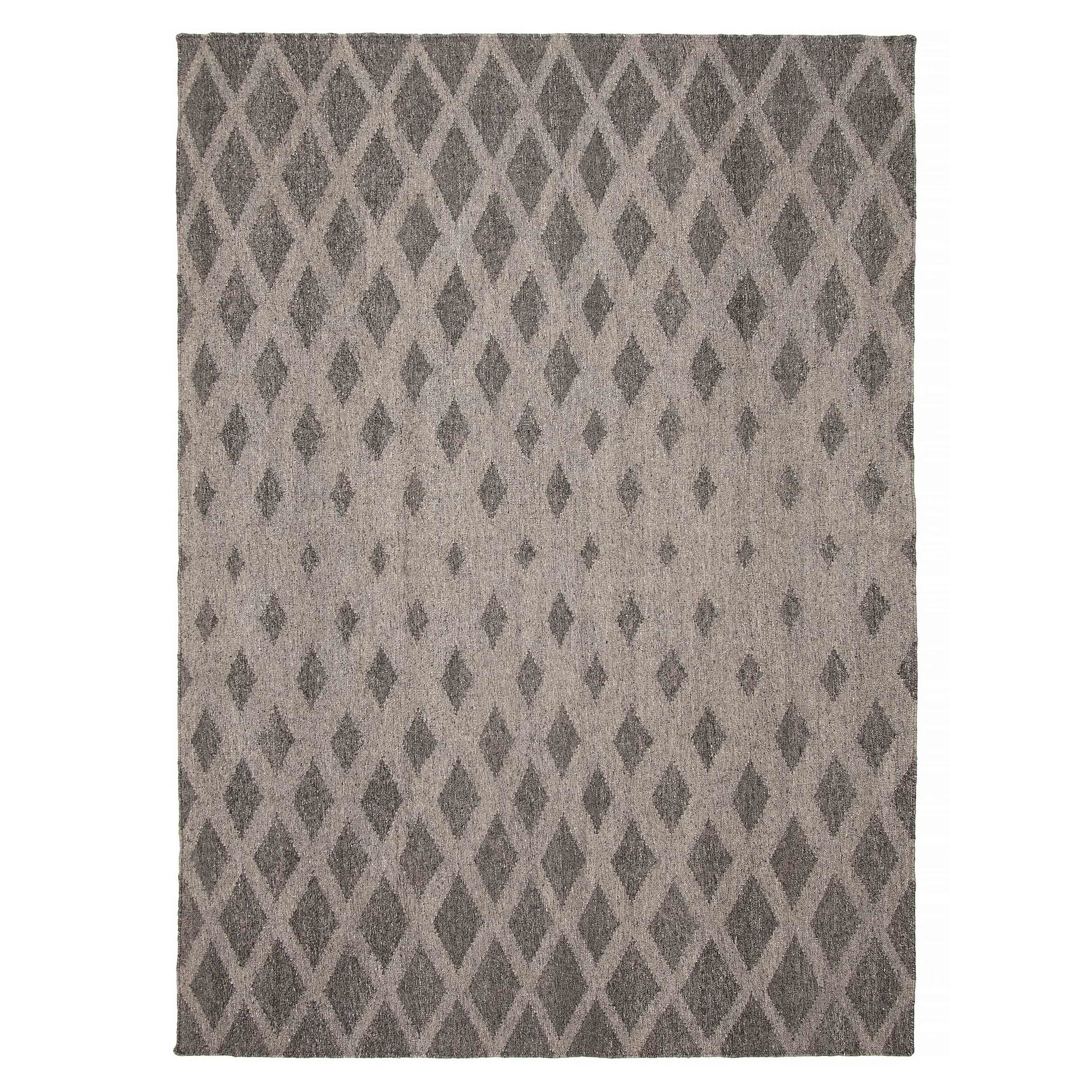 ECARPETGALLERY Flat-Weave Ankara FW Dark Grey Wool Kilim - 5'6 x 7'9