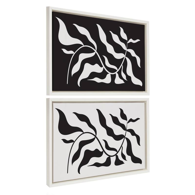 Kate and Laurel Sylvie Matisse Framed Canvas by Creative Bunch Studio - 2 Piece 18x24 - Plastic - White