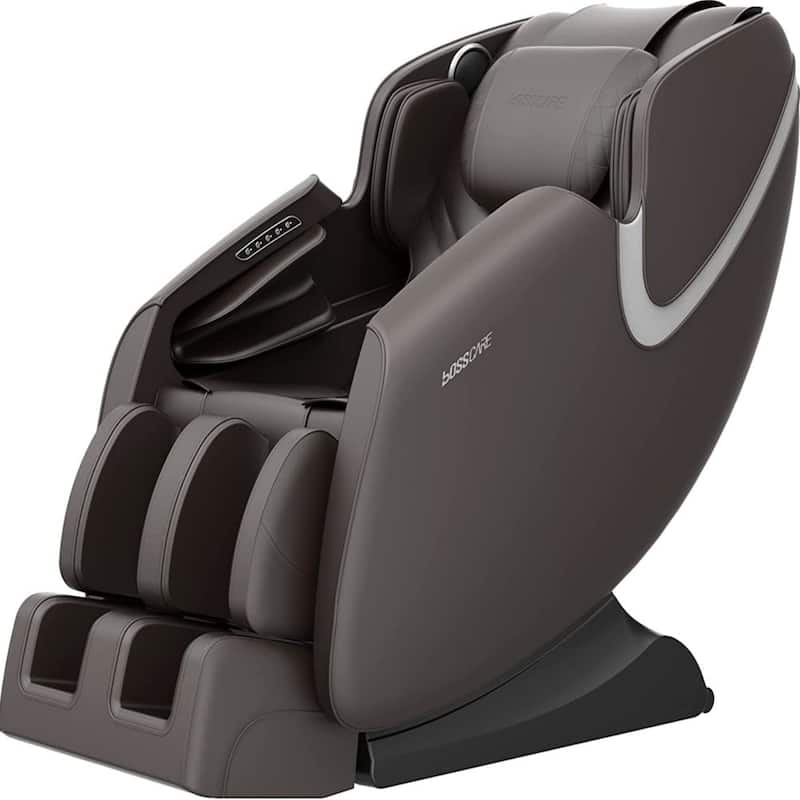 Massage Chair Recliner with Zero Gravity Airbag Massage Bluetooth Speaker Foot Roller，Black - Brown
