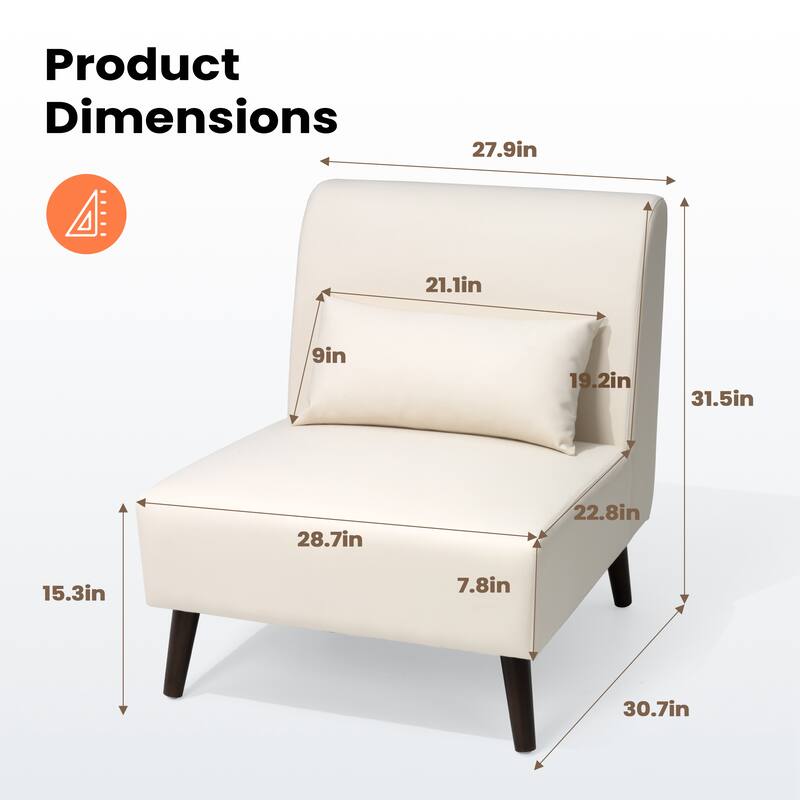 Pellebant Accent Chair Upholstered Lounge Couch Sofa for Bedroom Living Room