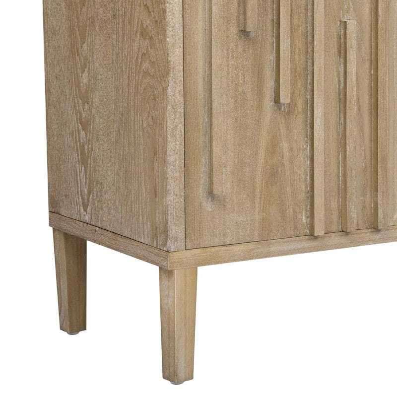 Farmhouse 59.8" Four Door Sideboard with Solid Ash Veneer Storage Buffet TV Stand