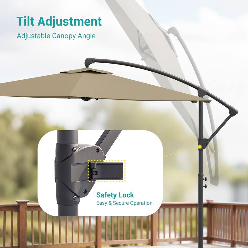 Sonkuki Outdoor 10FT Patio Offset umbrella for Garden
