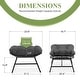 preview thumbnail 11 of 22, FINCATI Outdoor Wicker Ottoman (Set of 2) with Cushions Boho Patio Metal Frame Footrest for Porch, Balconies