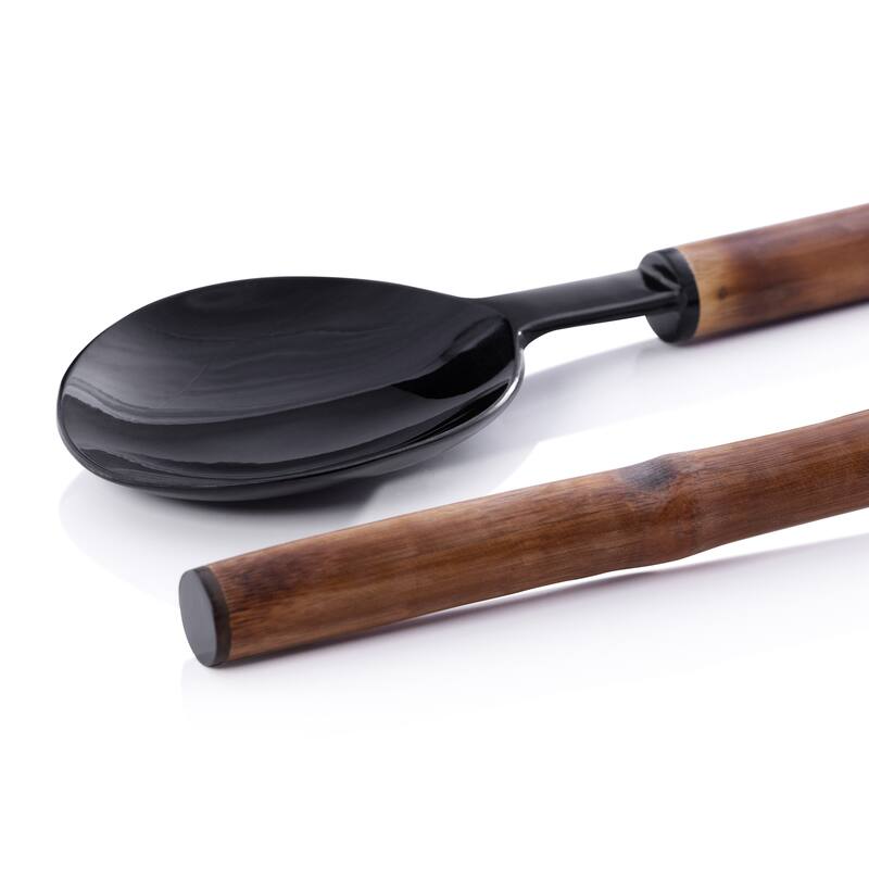 Selvo Bamboo and Horn Server Set