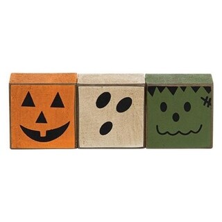 3/Set Friendly Monster Face Blocks - H- 1.50 in. W - 1.00 in. L - 1.50 ...