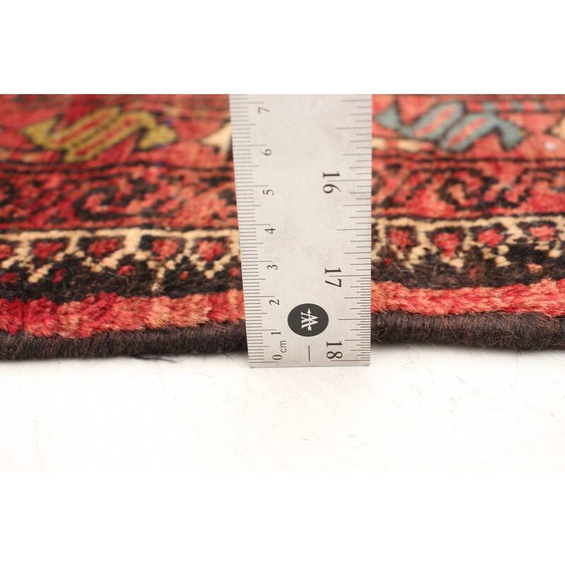 Hand-knotted Authentic Turkish Red Wool Rug - 3'11" x 10'2" Runner/3'11 x 10'2