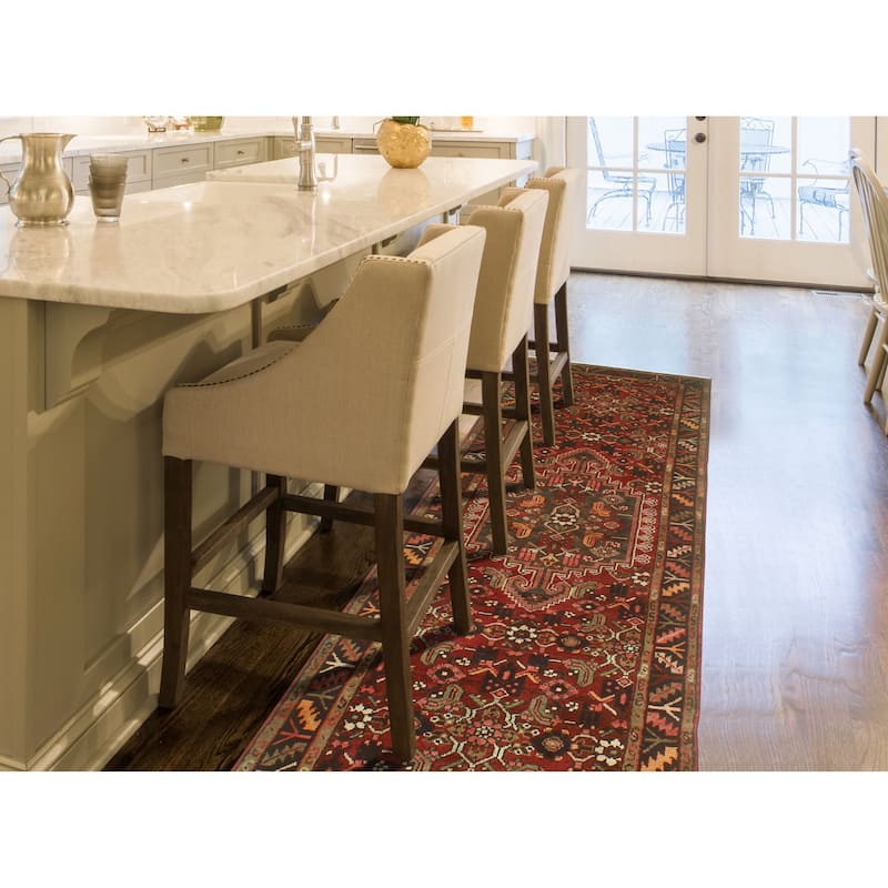 Fine Vintage Distressed Sindbad Red/Charcoal Runner - 3'2" x 9'6"