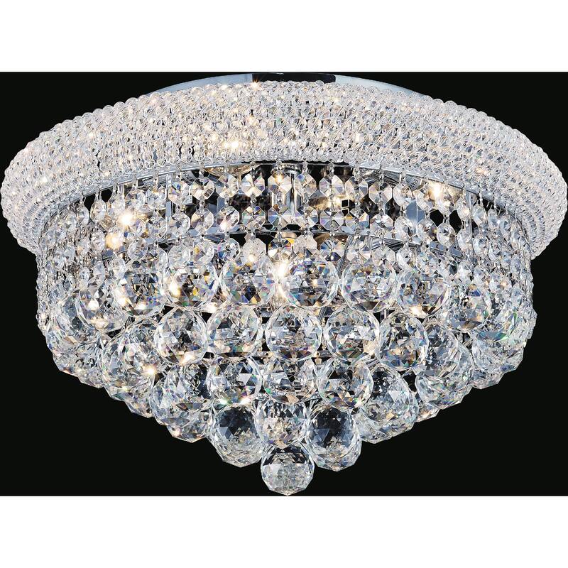 Empire 5 Light 18in Chrome Flush Mount with Crystals - Chrome