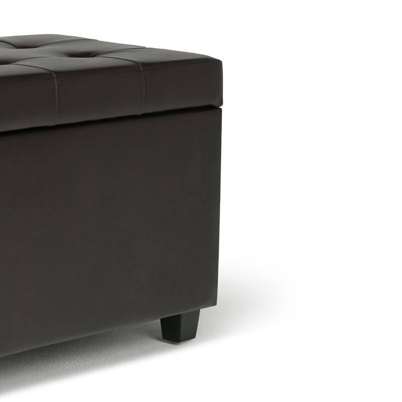 Modern Storage Ottoman for Living Room - Dark Brown