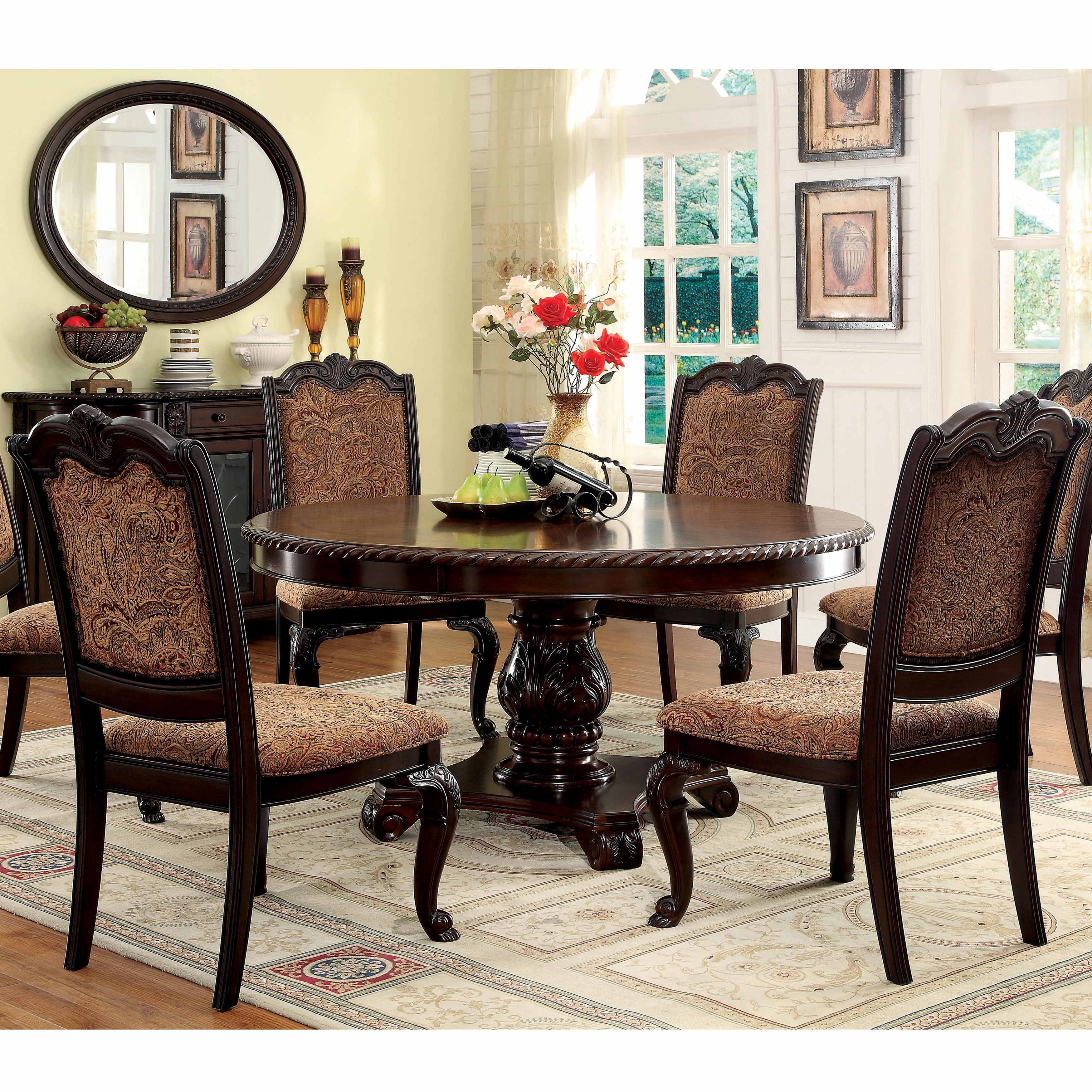 Furniture of America Kova Traditional Cherry Wood 5-Piece Dining Set