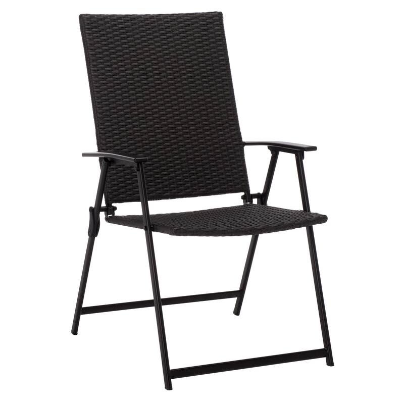 SAFAVIEH Outdoor Living Simon Folding Chair (Set of 2) - 23"W x 26"D x 38"H