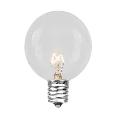 25 Pack G40 Outdoor Patio Globe Replacement Bulbs, Clear, C7/E12 Base - Medium