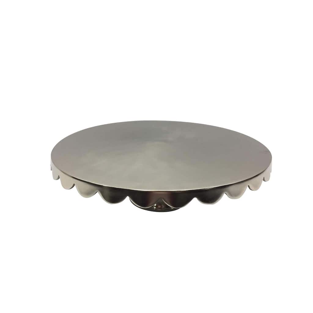 X-Lg. Polished Aluminum Cake Plate Dia 22"- A