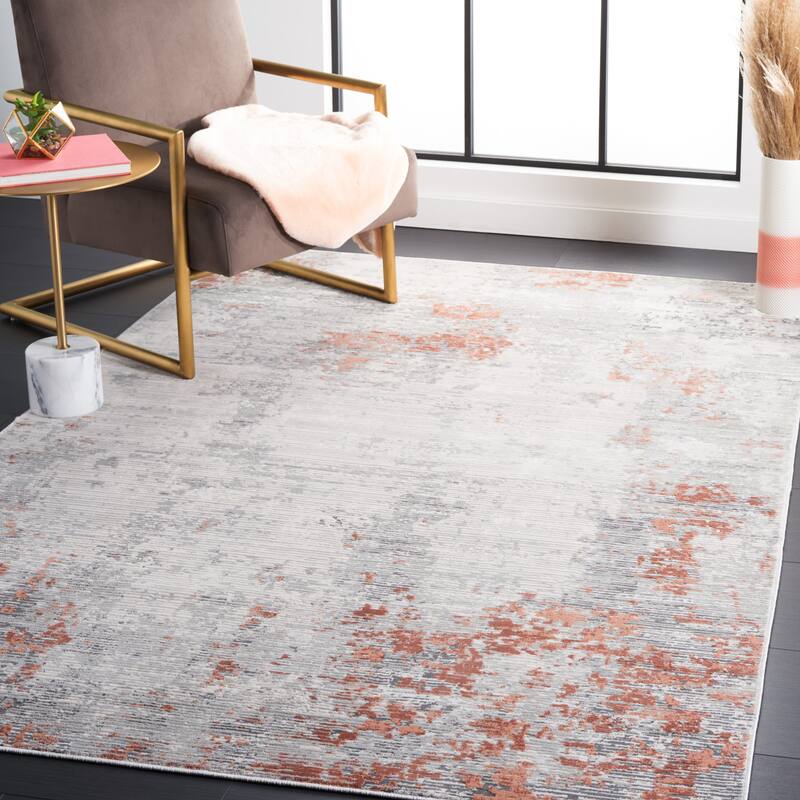 SAFAVIEH Invista Lourdes Modern Abstract Rug - 5'3" x 7'6" - Grey/Light Grey