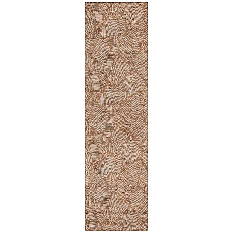 Machine Washable Indoor/ Outdoor Chantille Tropical Palm Rug