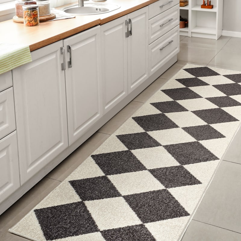 JONATHAN Y Porter Classic Geometric Diamond Pattern Rug