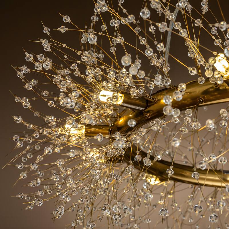 Modern Firework Crystal Chandelier for Dining Room and Living Room Bulb Included