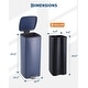 preview thumbnail 3 of 6, Square Step Trash Can, Stainless Steel Garbage Bin with Inner Bucket for Home & Office