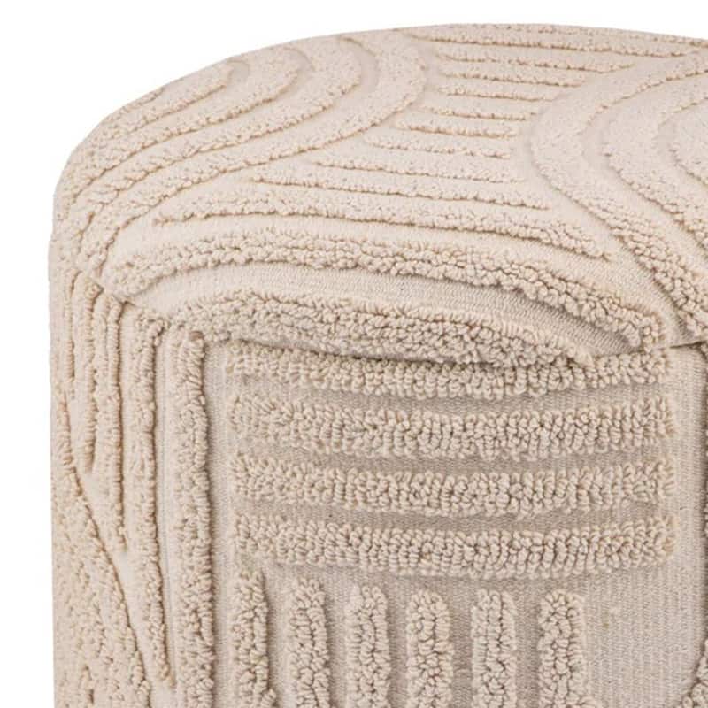 Modern Fabric Round Storage Ottoman
