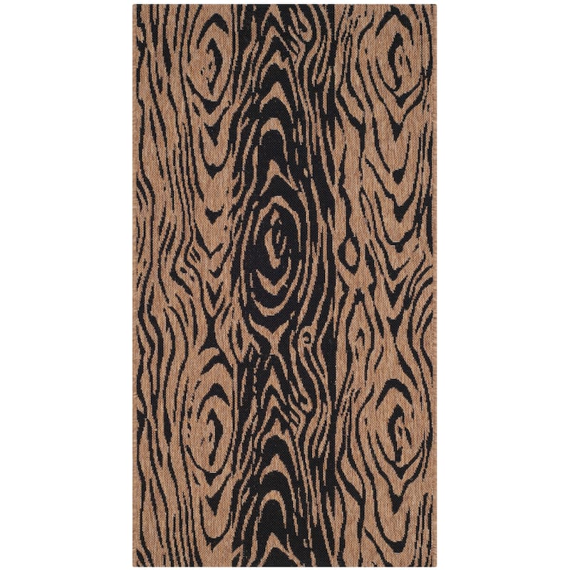 Martha Stewart by SAFAVIEH Layered Faux Bois Indoor/ Outdoor Waterproof Rug