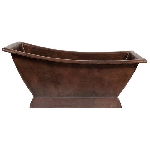 67-in Hammered Copper Canoa Single Slipper Bathtub in Oil Rubbed Bronze (BTSC67DB)