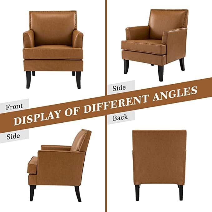 Nileus Contemporary and Classic Polyester Accent Chair with Solid Wooden Legs by HULALA HOME