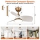 preview thumbnail 29 of 33, 28" Black Modern Dimmable LED Ceiling Fan with Light and Remote